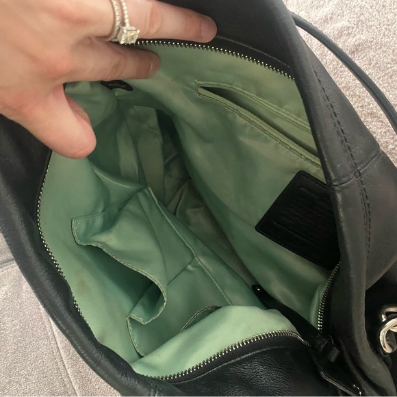 Vintage Black Leather Coach Hobo Bag - Picture 5 of 5